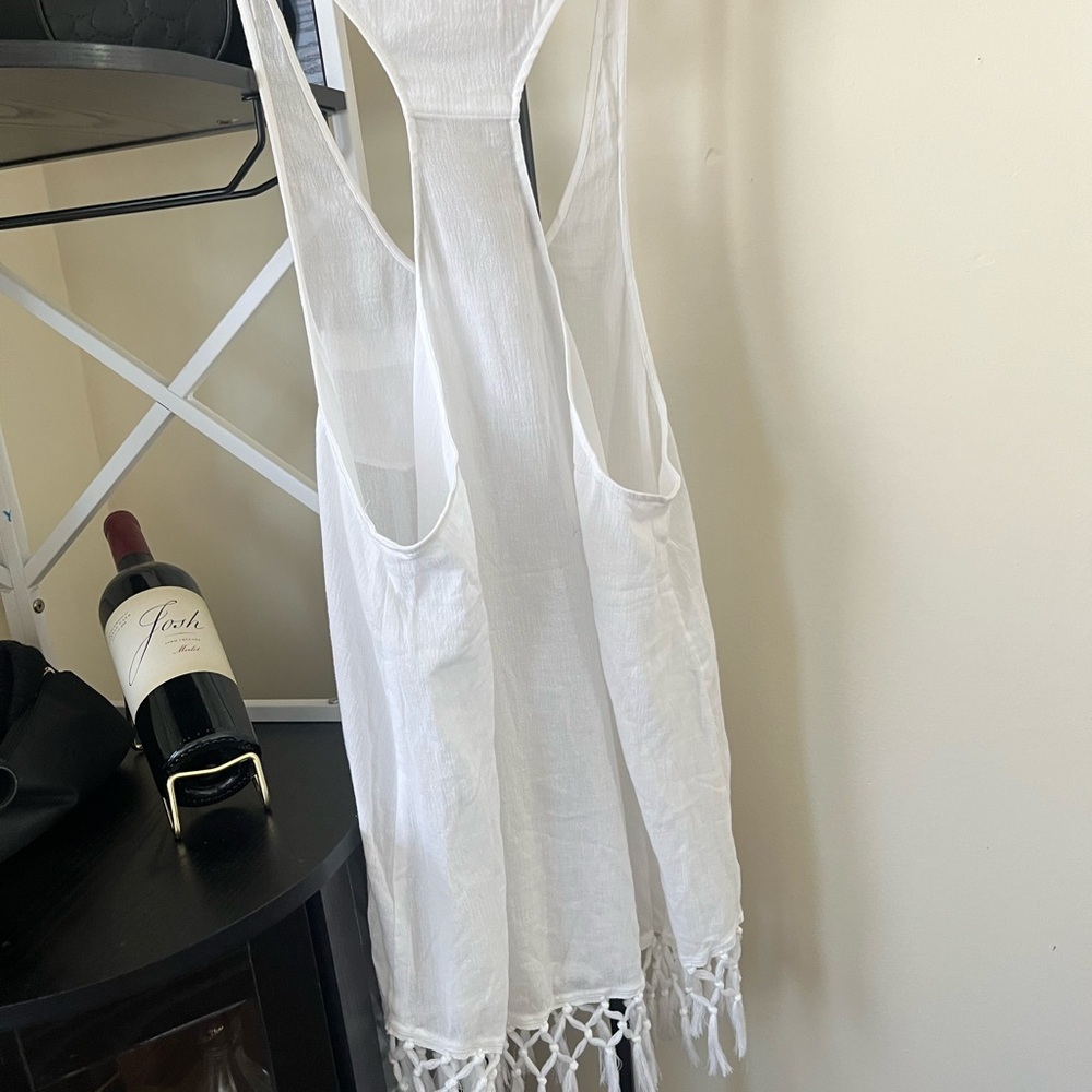 Victoria's Secret White Fringe beachy bohemian Tank Top S - Picture 6 of 9